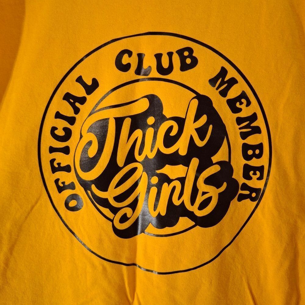Thick Girls Official Club Member Short Sleeve Tee - Yellow